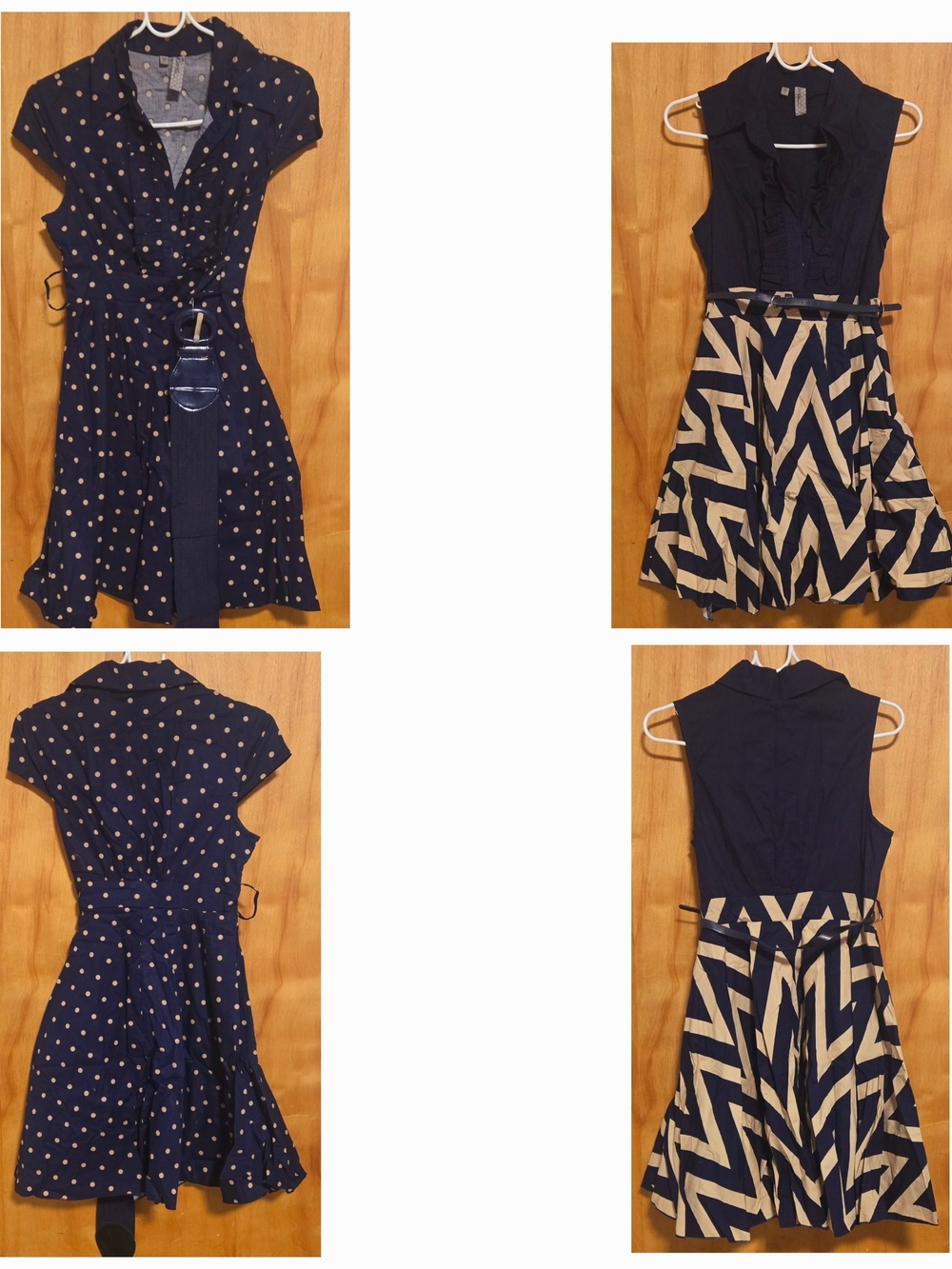 RWISH BLUE FASHION GIRL DRESS Polka Dot Or Striped
